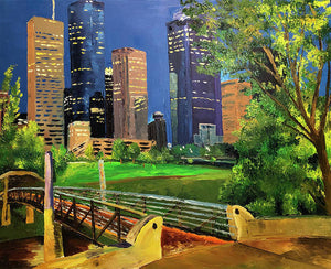 Footbridge at Buffalo Bayou - Art Print