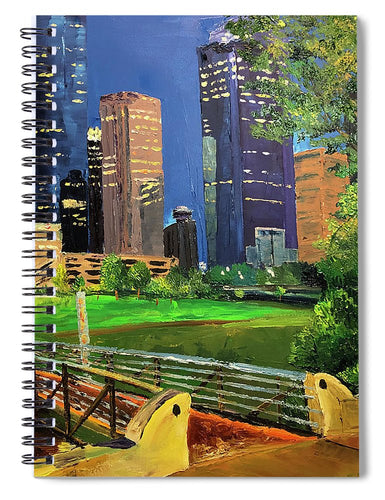 Footbridge at Buffalo Bayou - Spiral Notebook