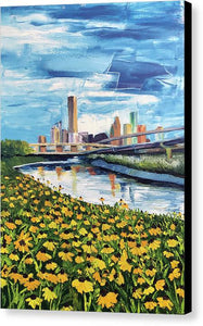 Houston Helianthus on White Oak - Canvas Print