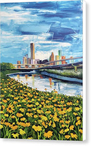 Houston Helianthus on White Oak - Canvas Print