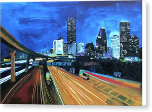 Houston Night Moves - Canvas Print