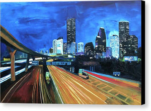 Houston Night Moves - Canvas Print