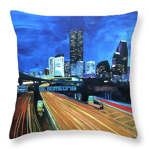 Houston Night Moves - Throw Pillow