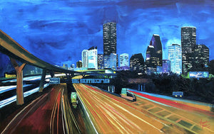 Houston Night Moves - Art Print