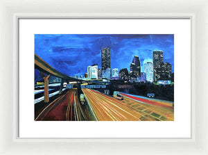 Houston Night Moves - Framed Print