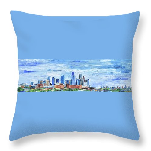 Houston Panoramic - Throw Pillow