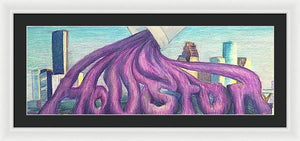 Houston Purple Pour - Framed Print
