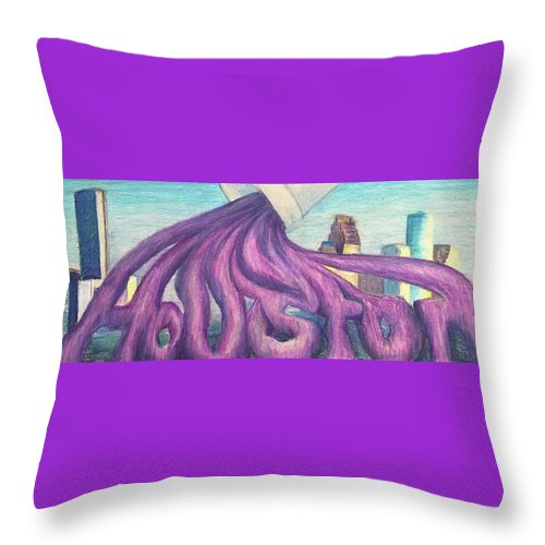 Houston Purple Pour - Throw Pillow
