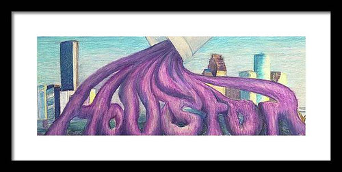 Houston Purple Pour - Framed Print