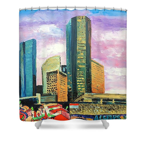 Houston Spraycation Love - Shower Curtain