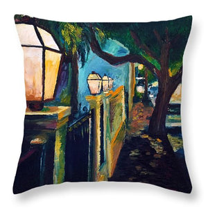 Late Night Burgundy Street - Throw Pillow