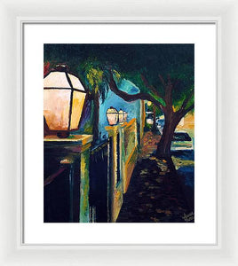 Late Night Burgundy Street - Framed Print