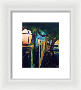 Late Night Burgundy Street - Framed Print