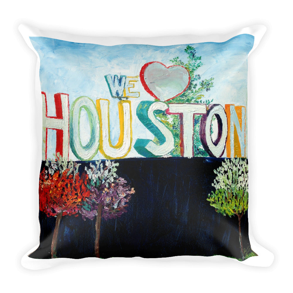 We <3 Houston Square Pillow