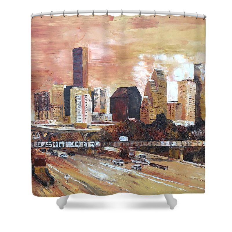 Sepia Houston - Shower Curtain