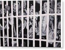Load image into Gallery viewer, Some of the 210 demonstrators jailed wave from their cell 1964 - Canvas Print