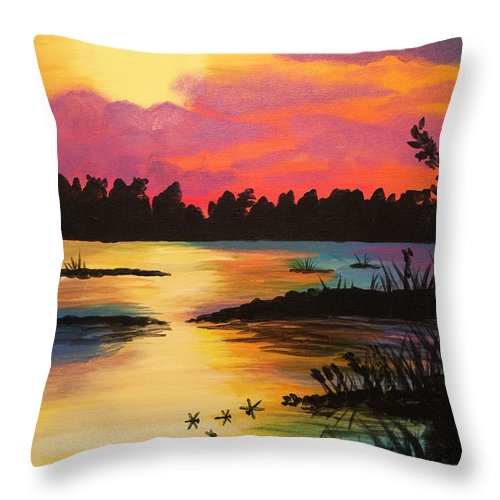 Swampy Sunset - Throw Pillow