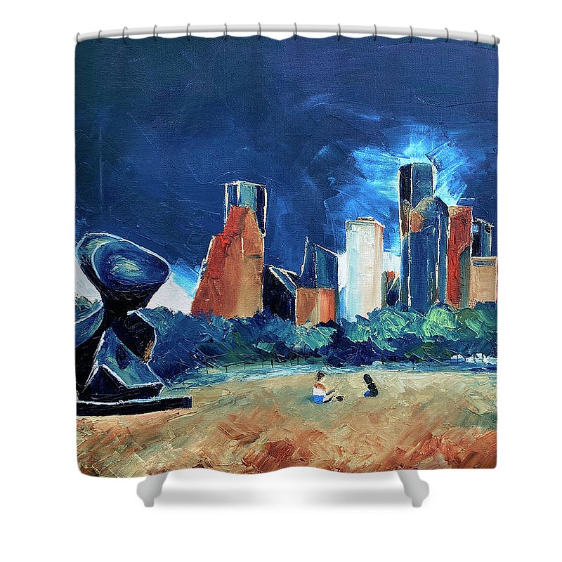 The Spindle at Buffalo Bayou - Shower Curtain