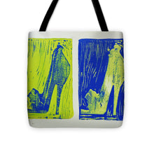 Load image into Gallery viewer, Untitled Shoe Print in Green and Blue - Tote Bag