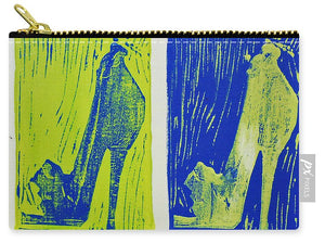 Untitled Shoe Print in Green and Blue - Carry-All Pouch