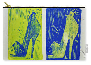 Untitled Shoe Print in Green and Blue - Carry-All Pouch