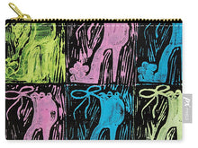 Load image into Gallery viewer, Untitled Shoe Print in Purple Green Blue and Pink - Carry-All Pouch