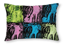 Load image into Gallery viewer, Untitled Shoe Print in Purple Green Blue and Pink - Throw Pillow