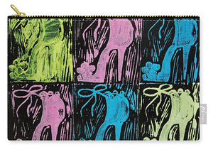 Untitled Shoe Print in Purple Green Blue and Pink - Carry-All Pouch