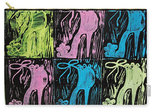 Untitled Shoe Print in Purple Green Blue and Pink - Carry-All Pouch