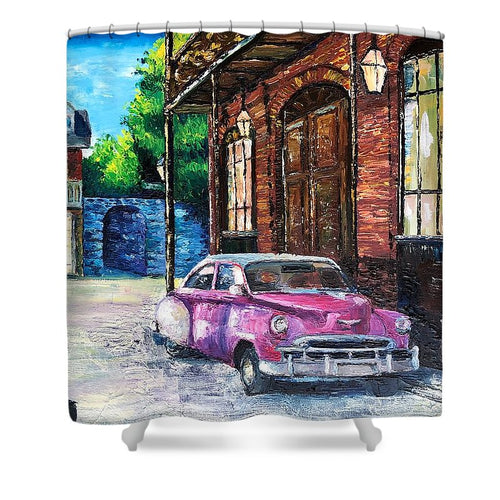 Voiture dans les Quartiers Car in the Quarters - Shower Curtain