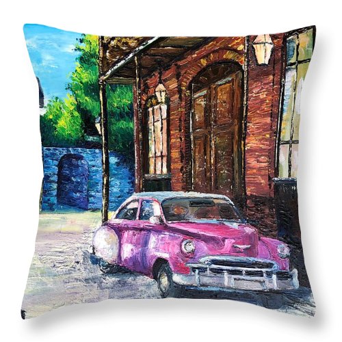 Voiture dans les Quartiers Car in the Quarters - Throw Pillow