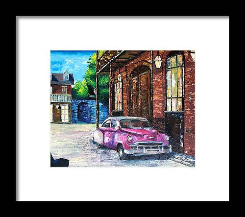 Voiture dans les Quartiers Car in the Quarters - Framed Print